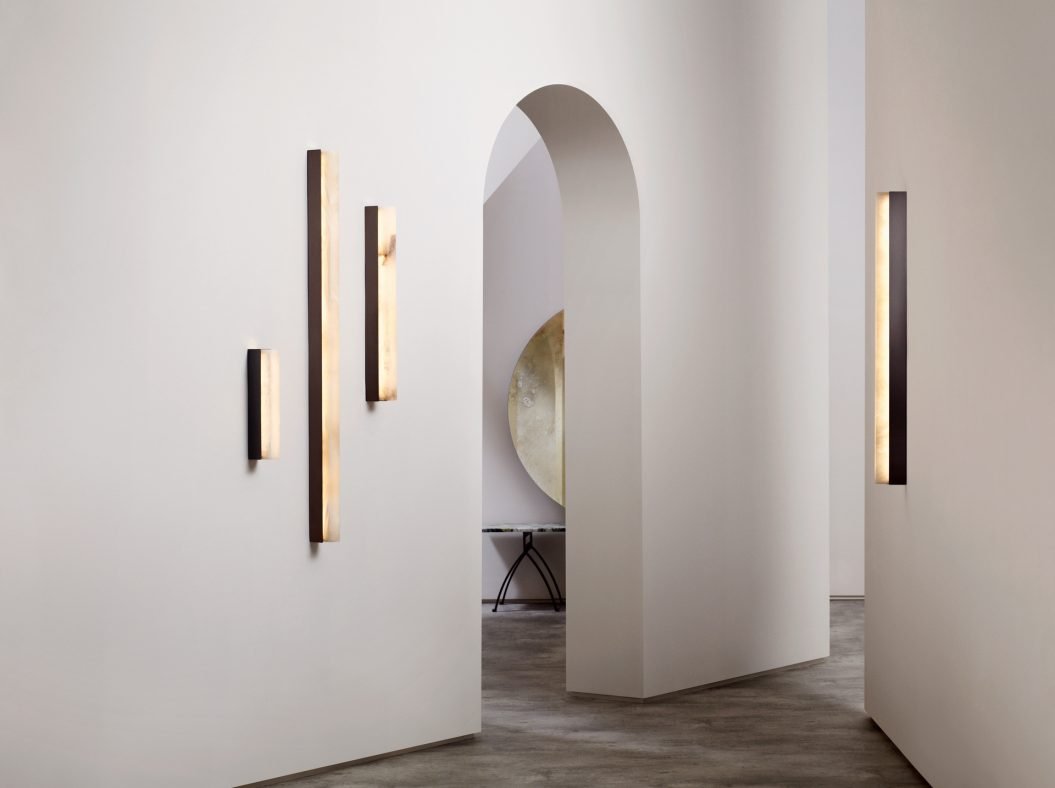 CTO Lighting Artes - DALI-A Wall Light antique bronze with antique bronze details and honed alabaster