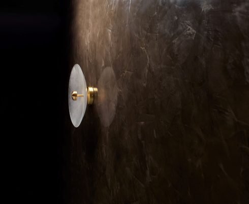 CTO Lighting Cielo Small - DALI-A Wall Light satin brass with fritted glass