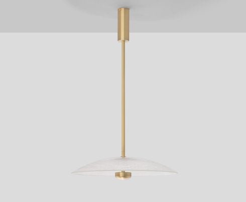 CTO Lighting Cielo Small Pendant Light satin brass with fritted glass