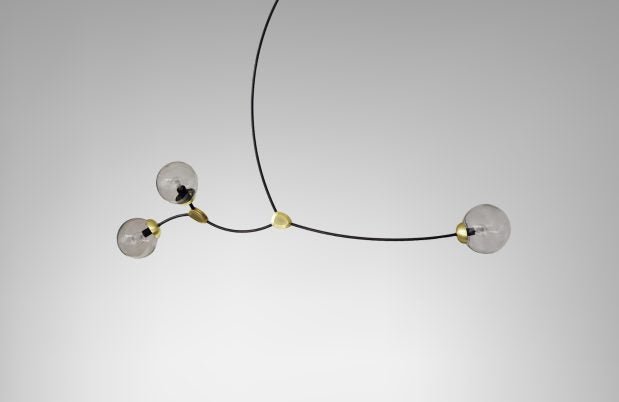 CTO Lighting Ivy - - DALI-B Pendant Light bronze with satin brass details and smoked glass
