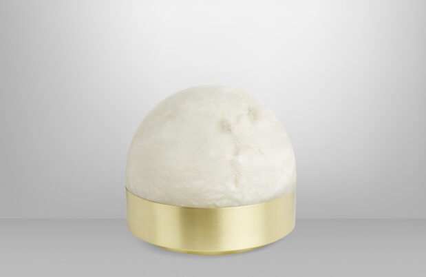 CTO Lighting Lucid Table Lamp satin brass with honed alabaster amp plug