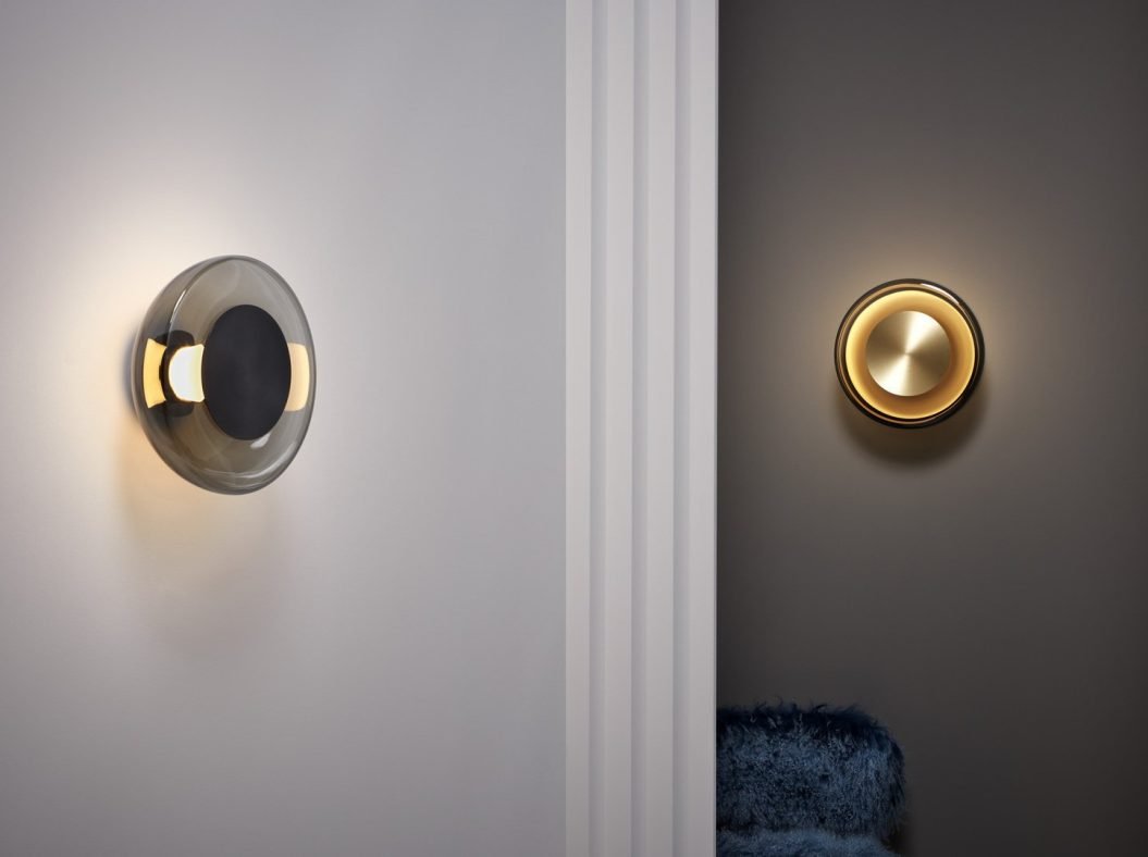CTO Lighting Pendulum Wall Light bronze with smoked glass