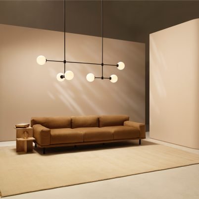 CTO Lighting Trevi - Multi - DALI-B Pendant Light antique bronze with matt opal glass