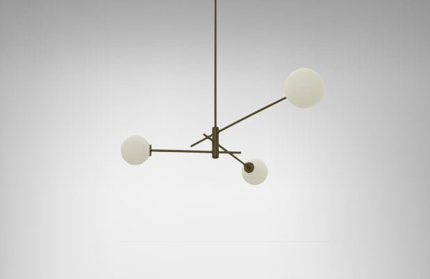 CTO Lighting Trevi Small - DALI-A Pendant Light bronze with matt opal glass