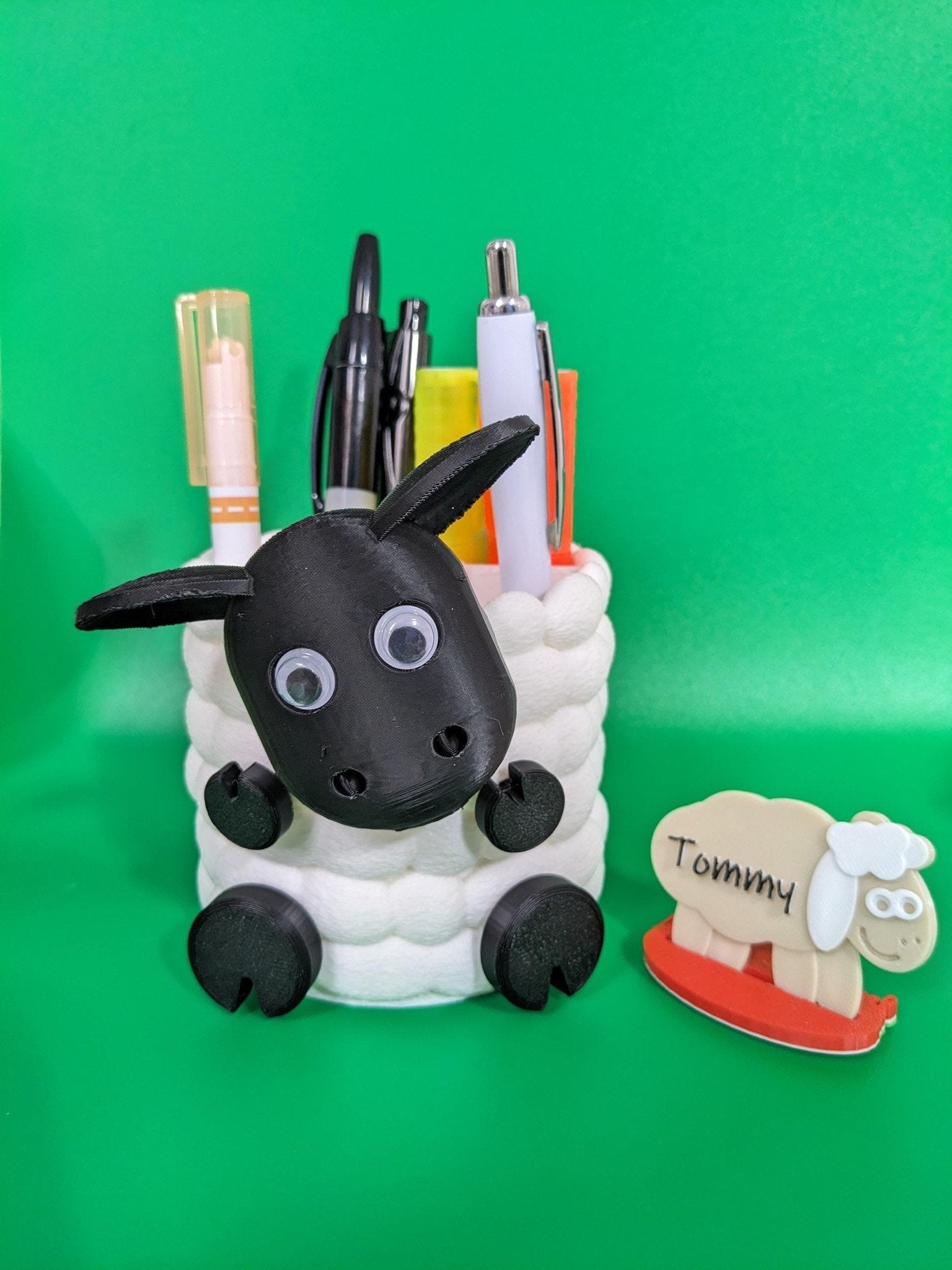 Cute sheep pen pot holder desk or office organiser