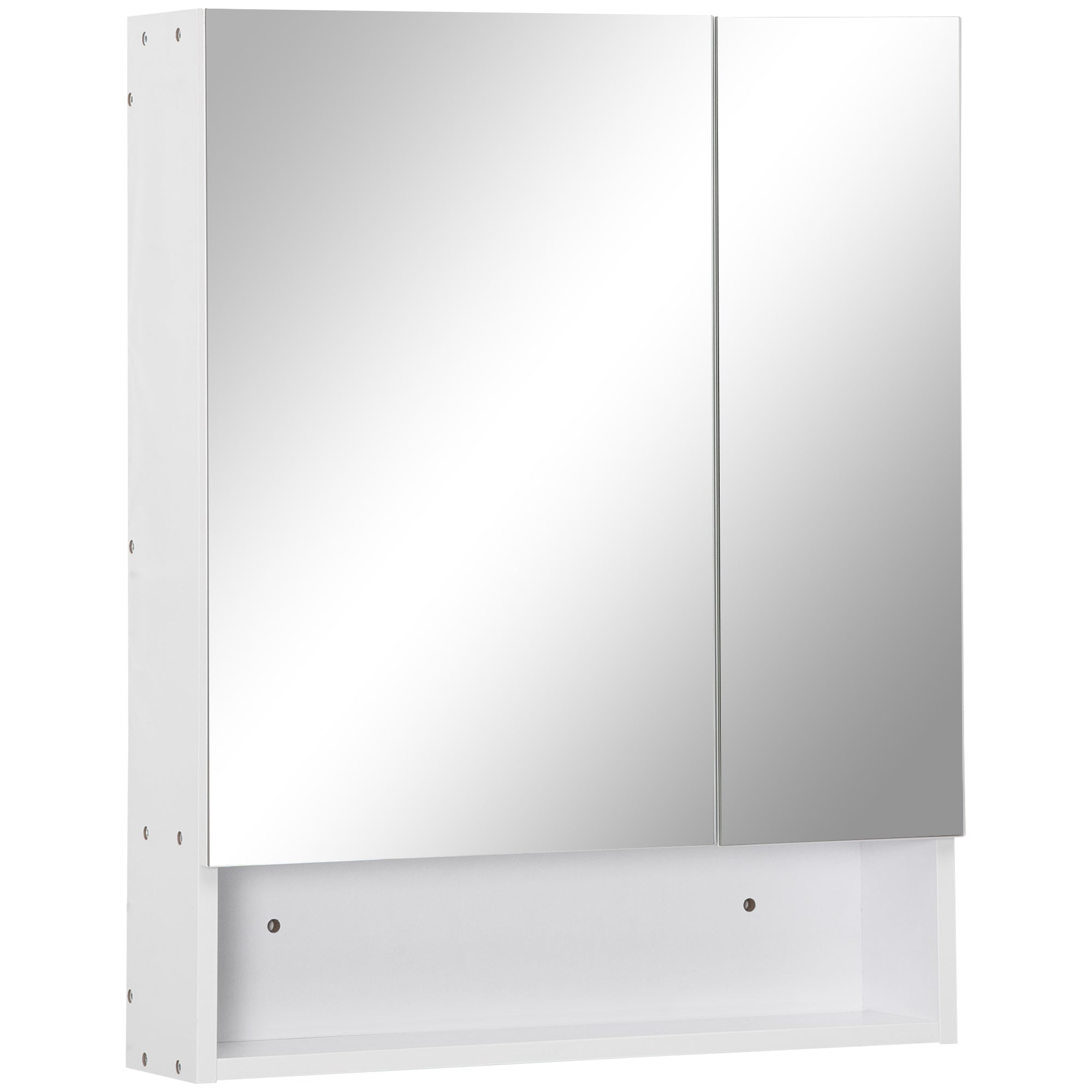 MCL Bathroom Cabinet with Mirror, Wall Mounted Bathroom Mirror Cabinet with Adjustable Shelf, Doors Storage Cupboard, White