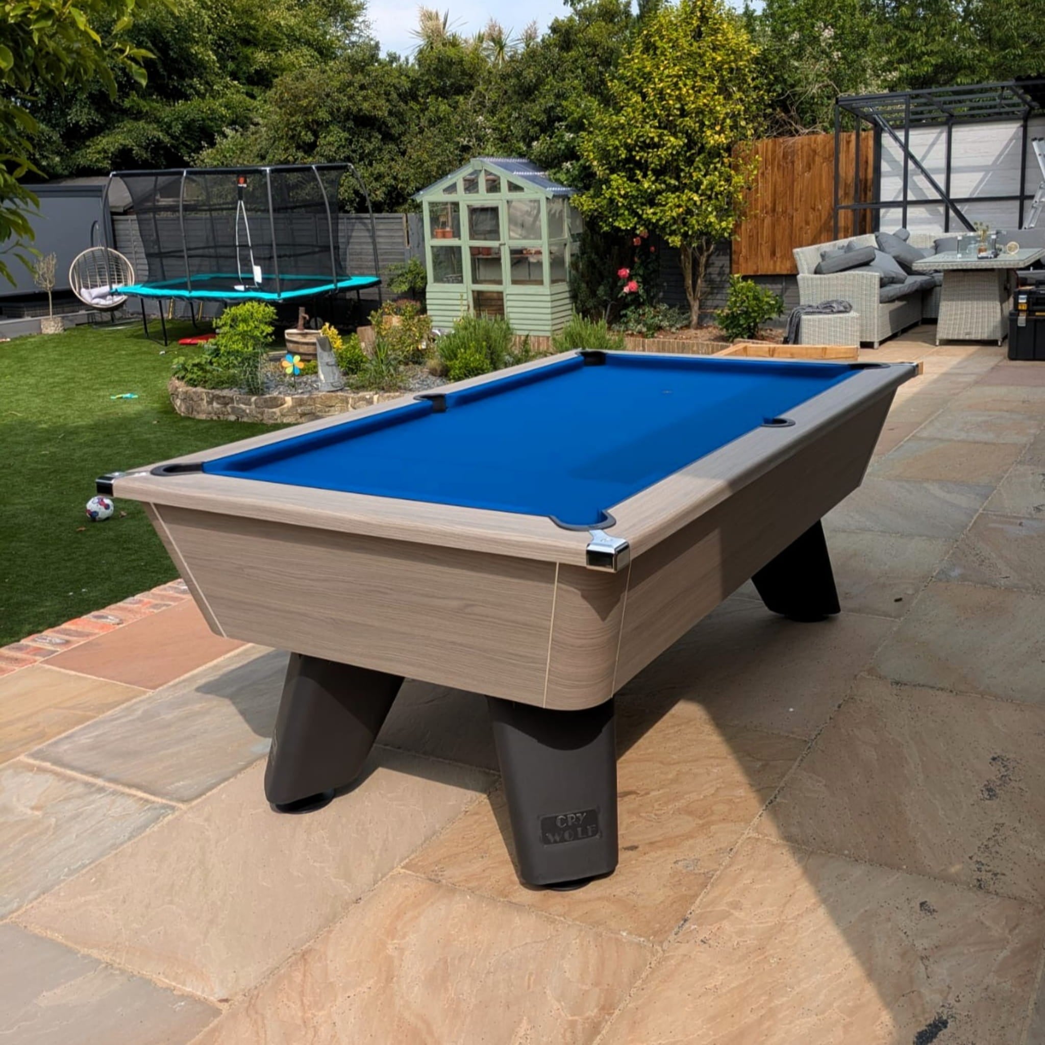 Cry Wolf Outdoor Slate Bed Pool Table - Driftwood - ft & ft - ft