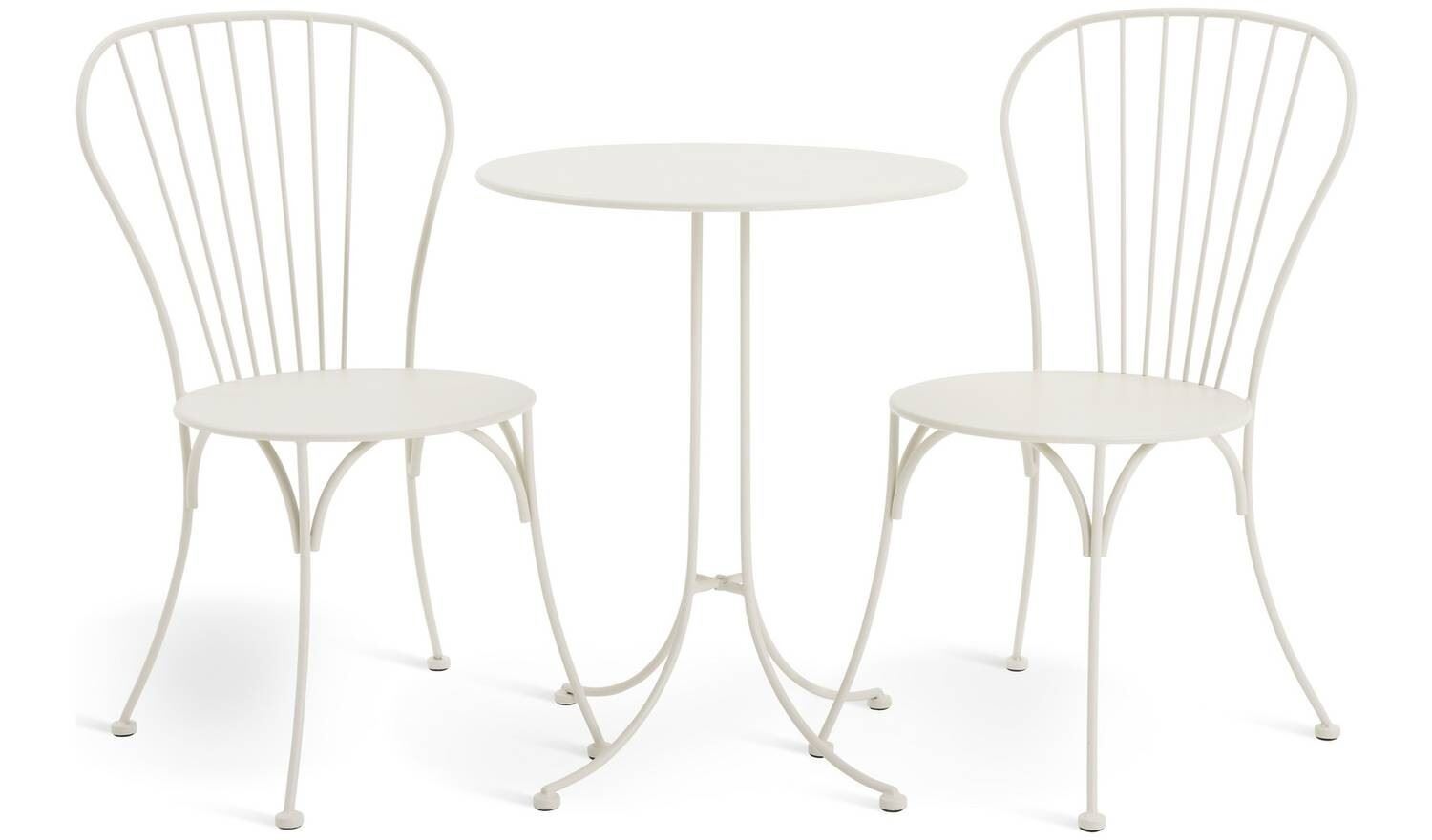 Elara Seater Metal Garden Bistro Set White Patio Furniture Table Chairs