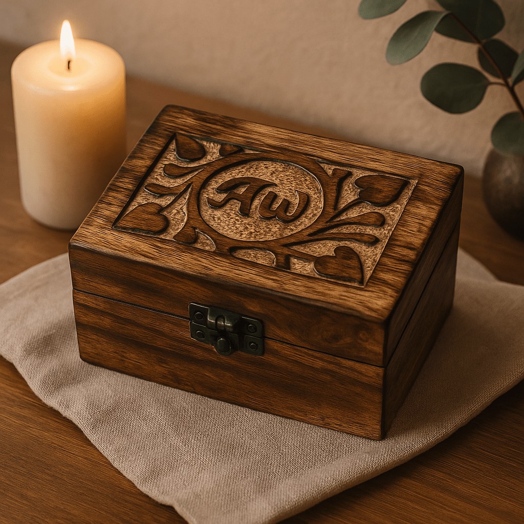 Essential Oil Storage Box Mango Wood, Slots
