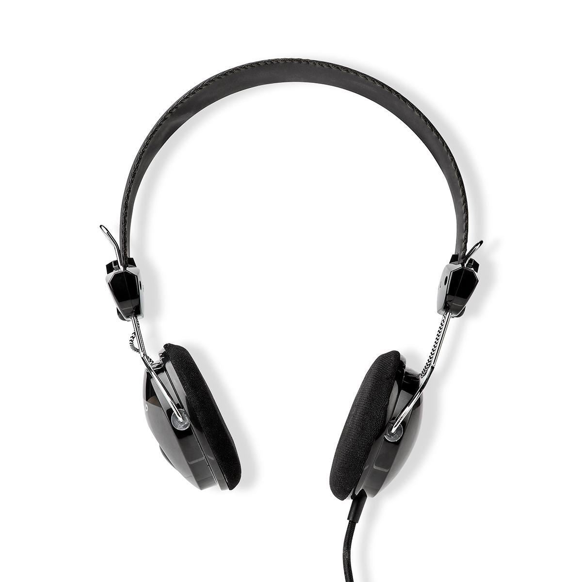 Nedis On-Ear Wired Headphones, Ultra-Lightweight Compact Design, Soft Cushion Ear Pads, Braided Tangle-Free Cable, Adjustable Headband, .mm
