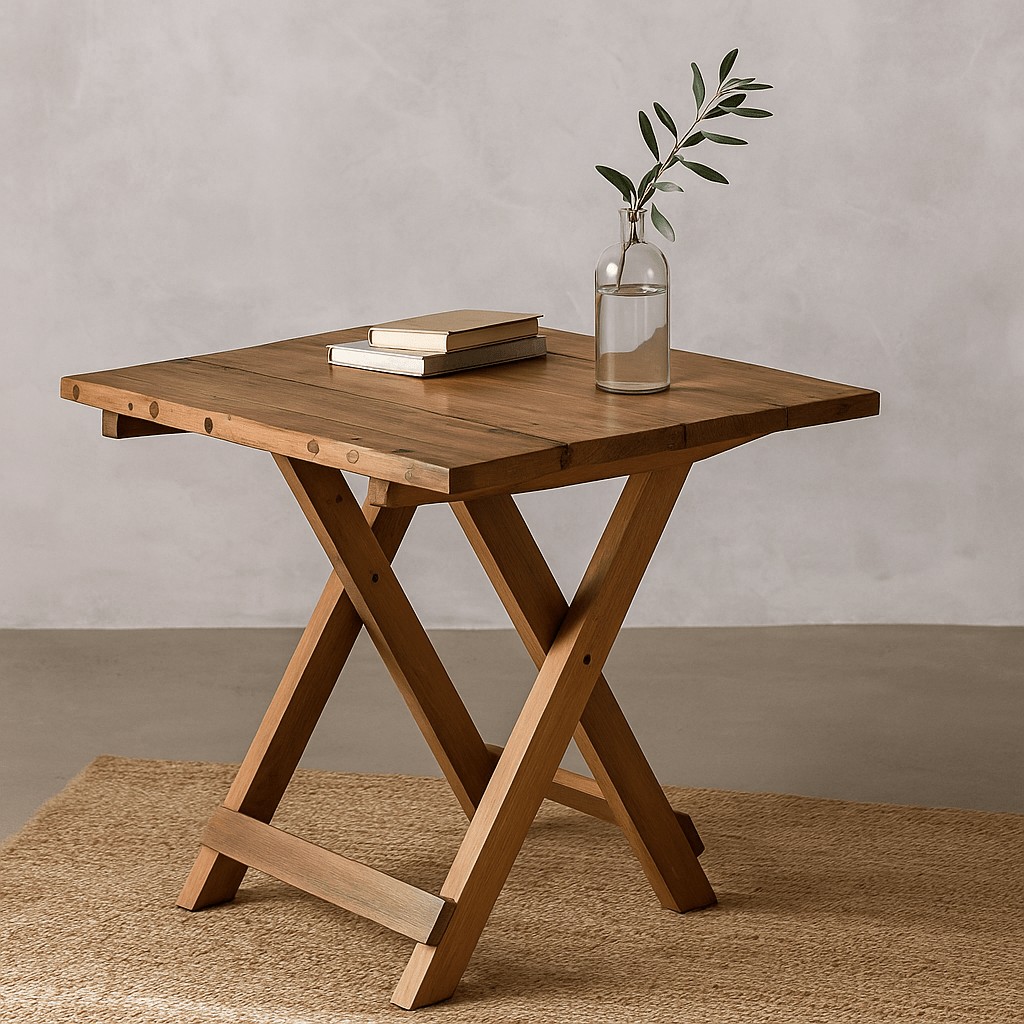 Folding Square Coffee Table Recycled Wood