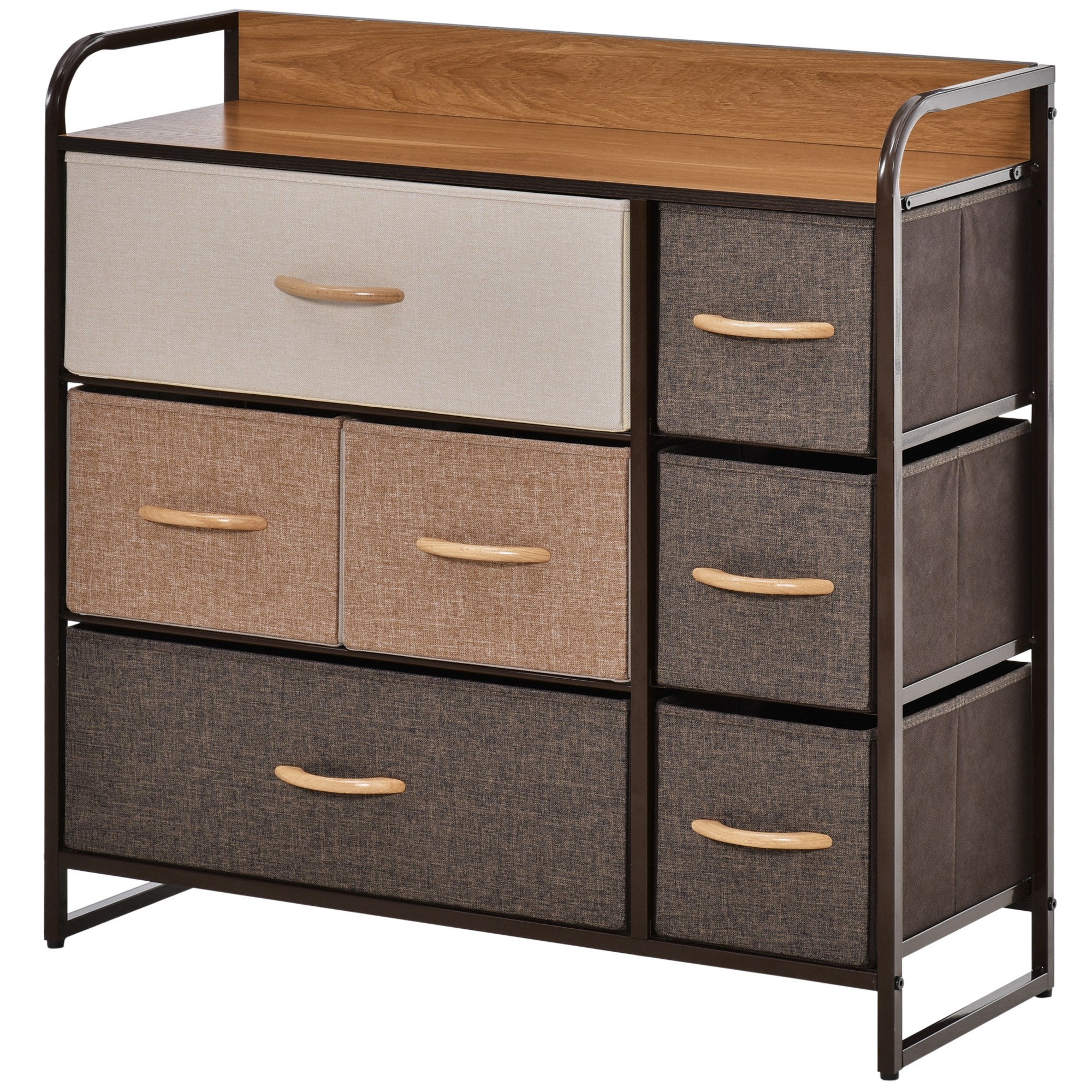 MCL Chest of Drawers with Foldable Drawers, -Tier Fabric Bedroom Dresser, Clothes Storage Unit for Bedroom, Living Room, Multi
