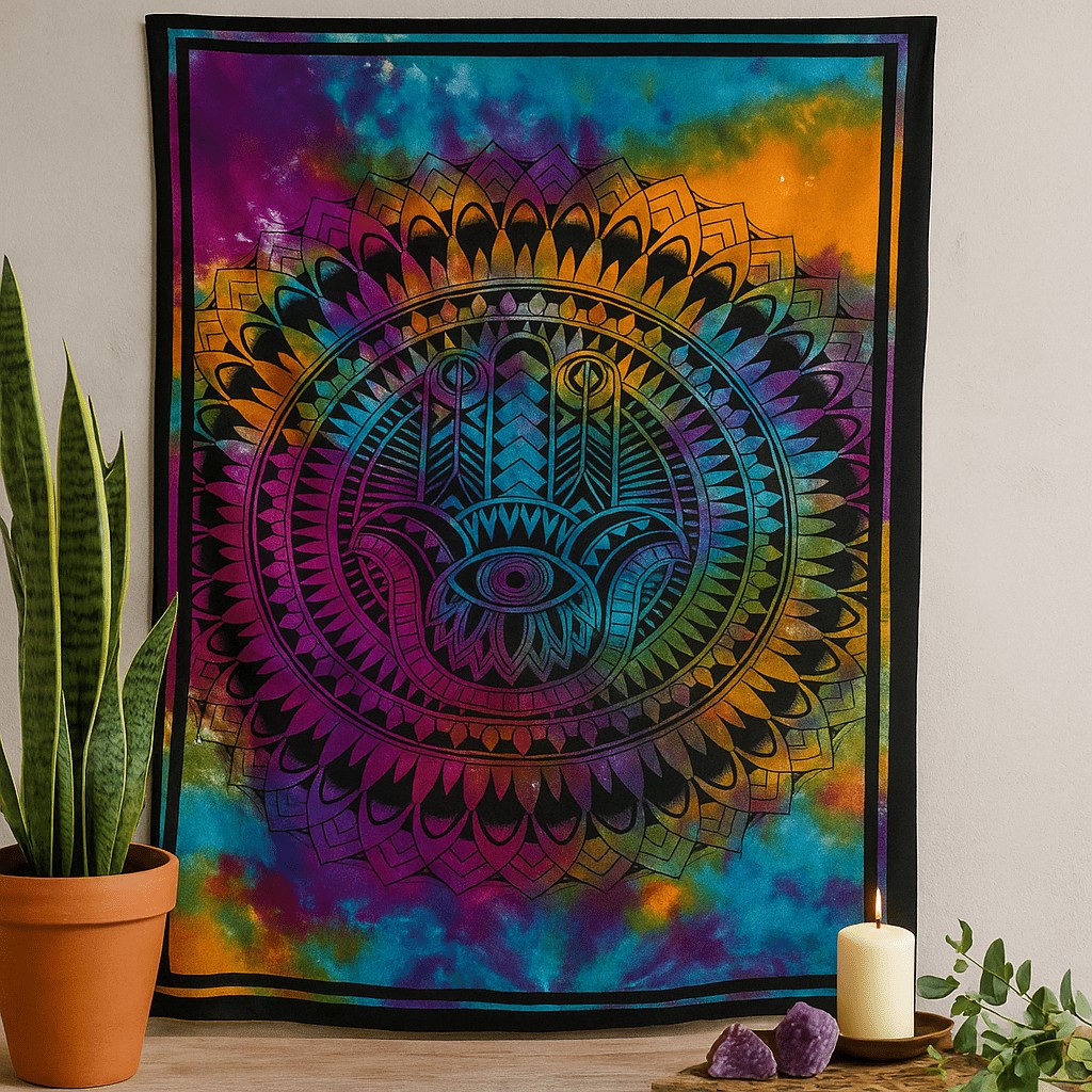 Hamsa Hand Wall Art, Cotton