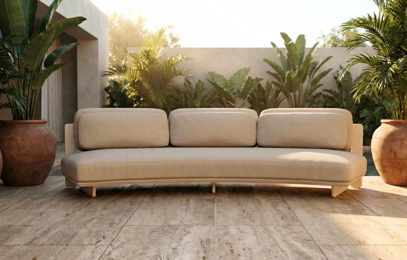 Harbour Seater Aluminium Curved Garden Modular Garden Sofa