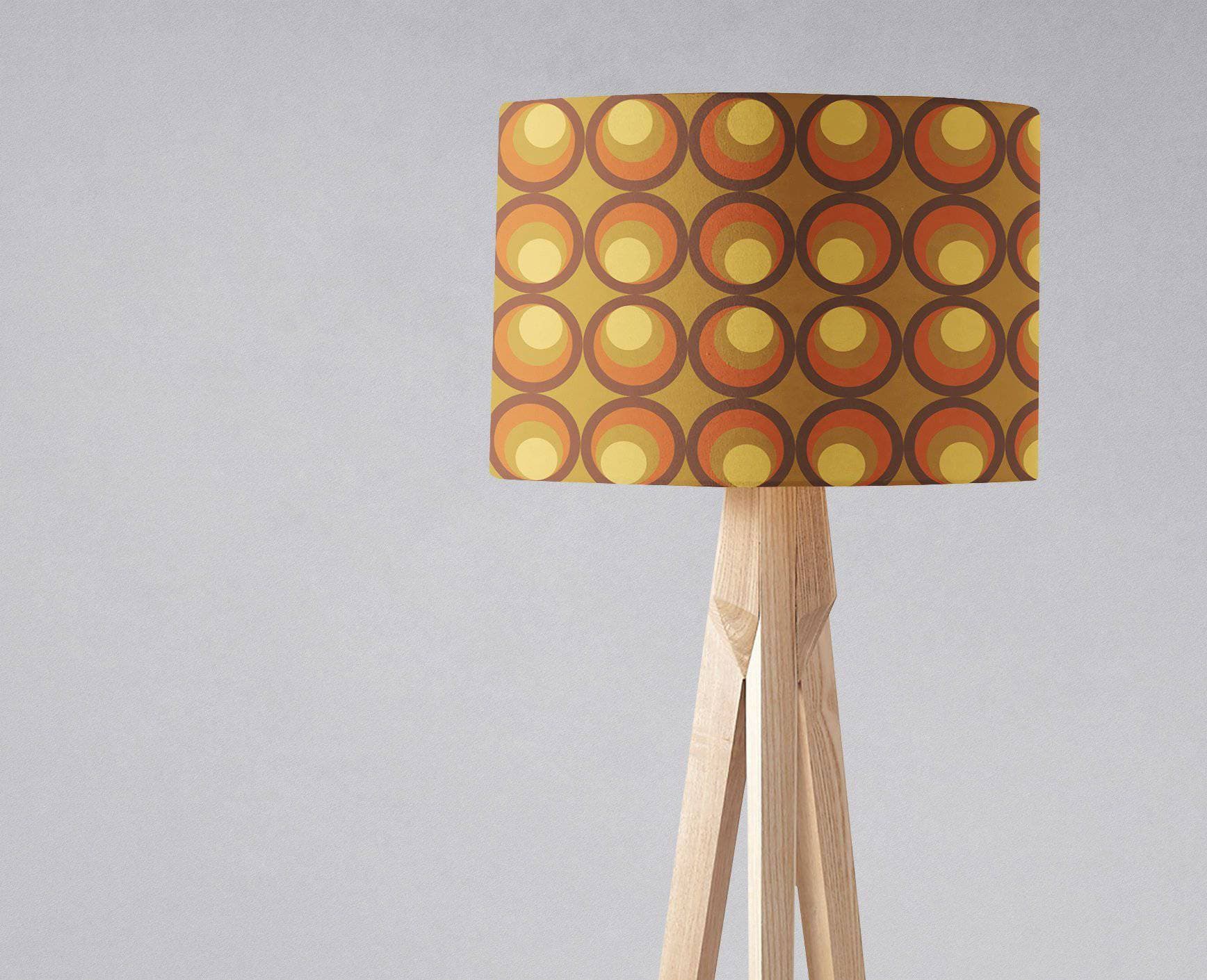 Brown and Orange Retro 's Design Lampshade, Ceiling or Table Lamp Shade - es Floor Lampshade