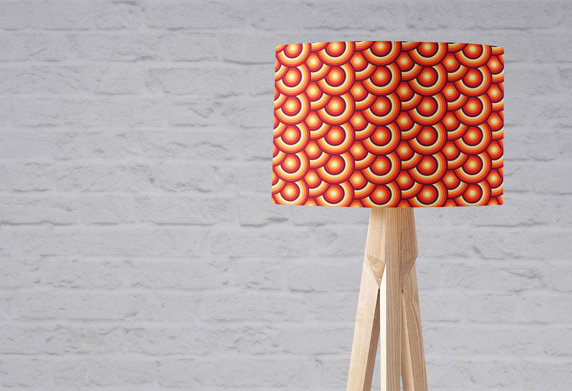 Orange and Brown Circles Design Retro 's Lampshade, Ceiling or Table Lamp Shade - es Floor Lampshade