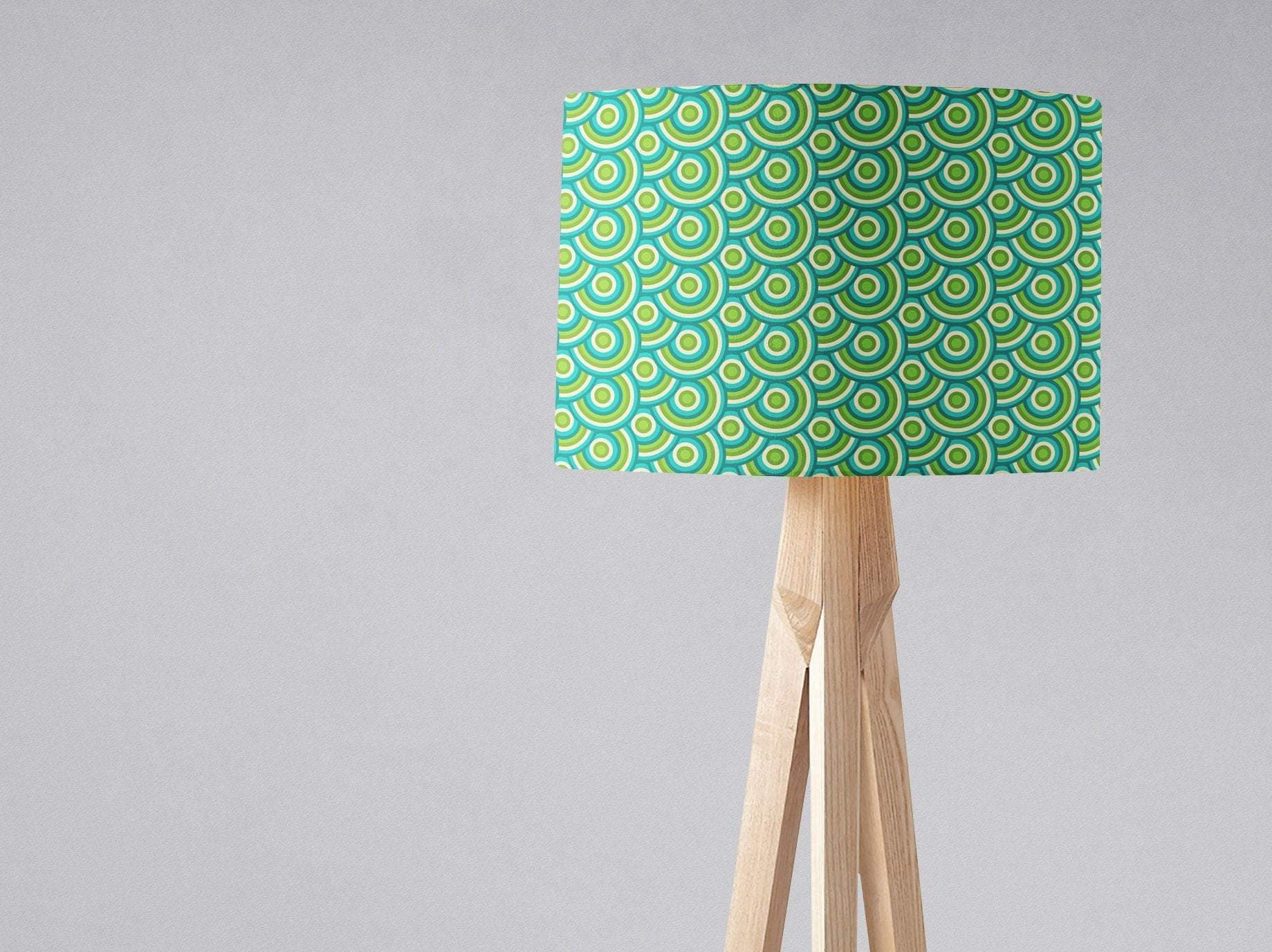 Green with a 's Retro Circles DesignLampshade, Ceiling or Table Lamp Shade - es Table Lamp shade