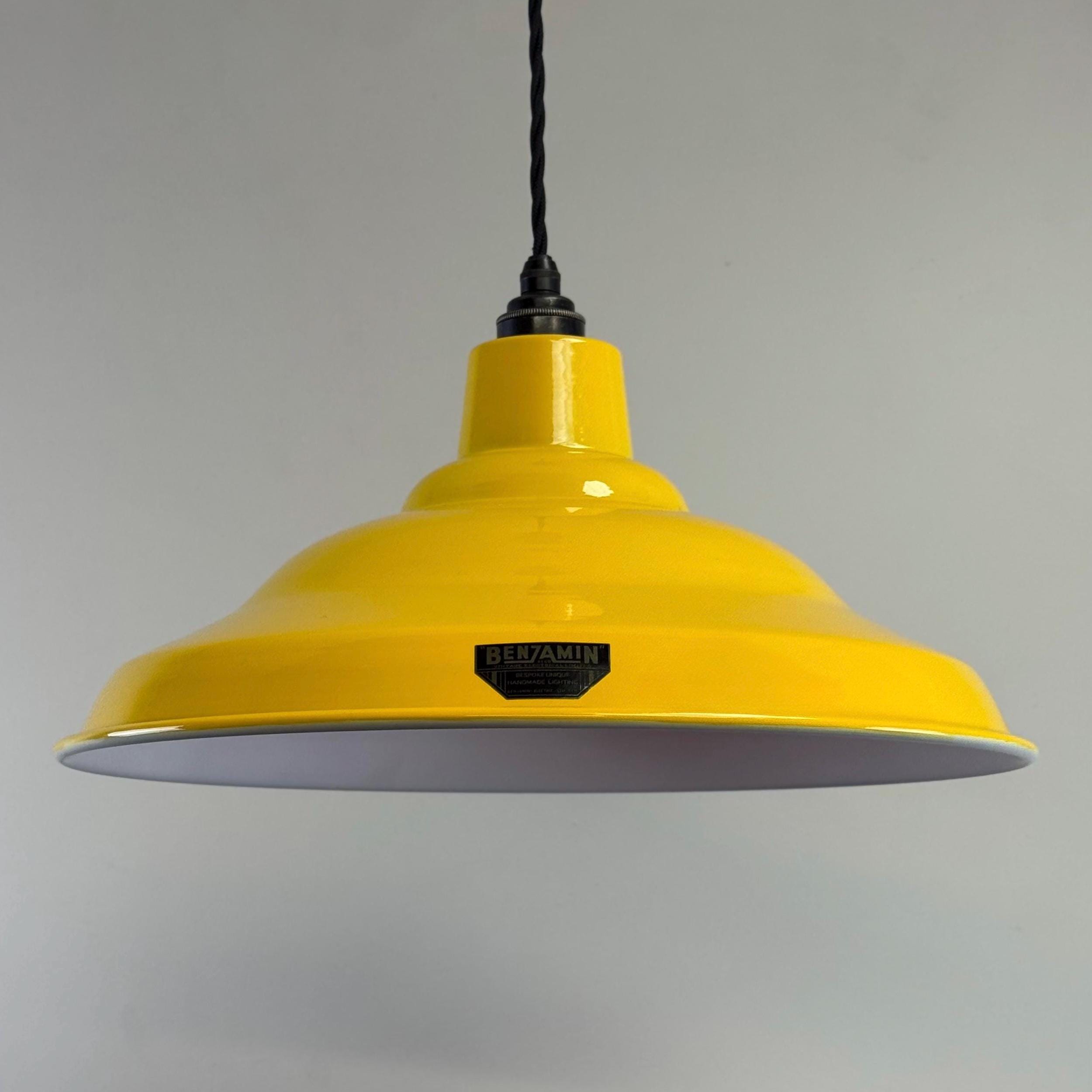 Bawsey ~ Summer Yellow Lampshade Pendant Set Light *Factory Second* ~ Inch - Shade & Pendant Set No Bulb