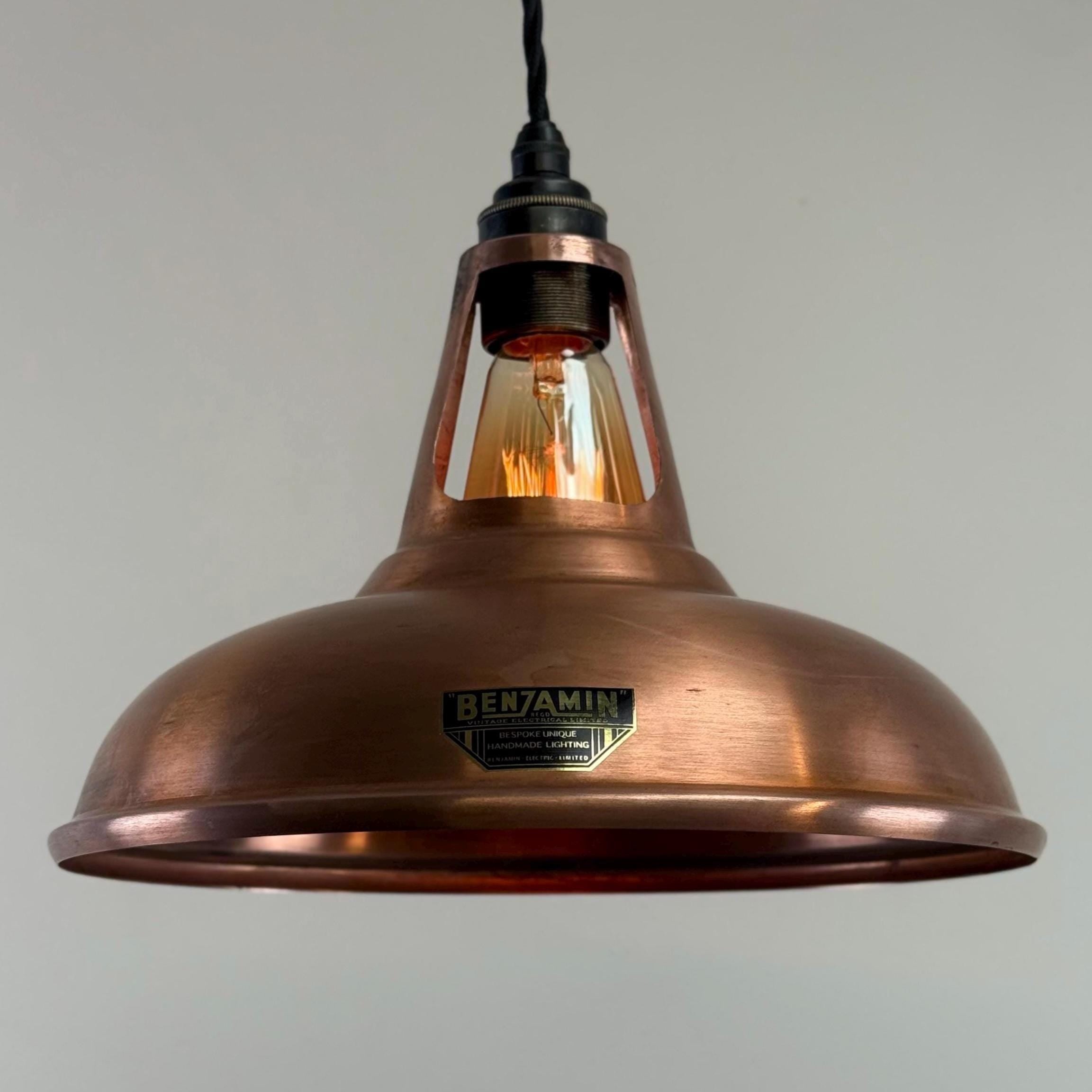 Cawston - Antique Copper Slotted Lampshade Pendant Ceiling Light - Inch - Shade & Pendant Set No Bulb