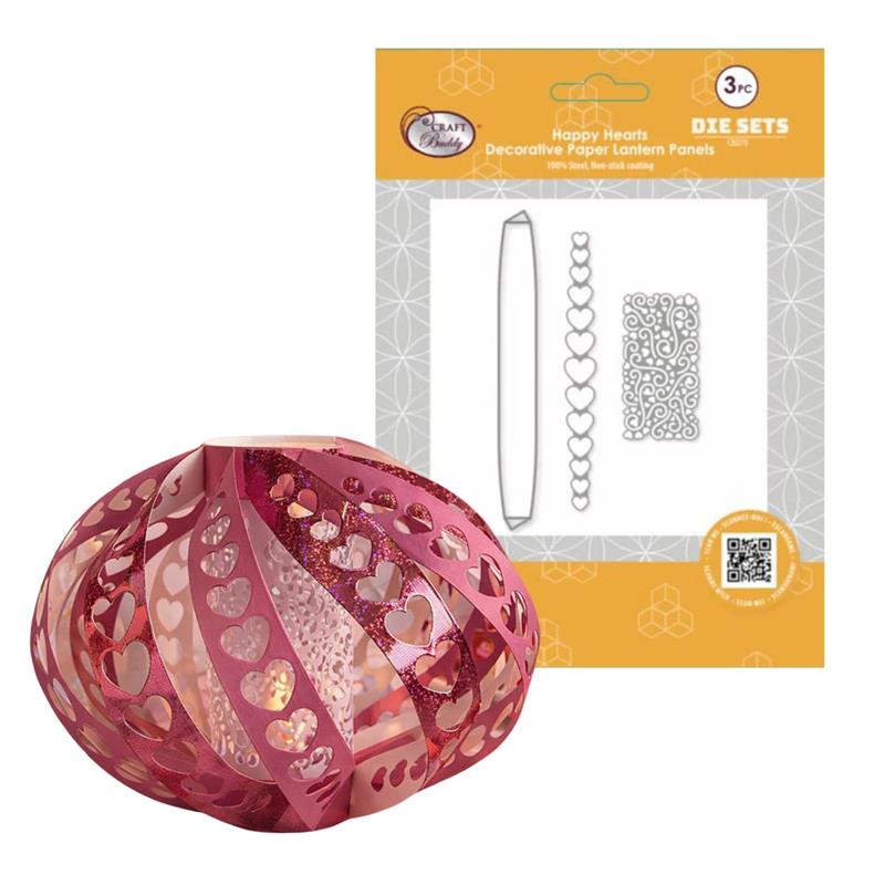Happy Hearts Paper Lantern Panels die set