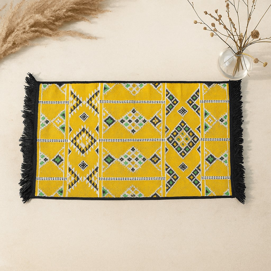 Kilim Area Rug x Yellow Turkish