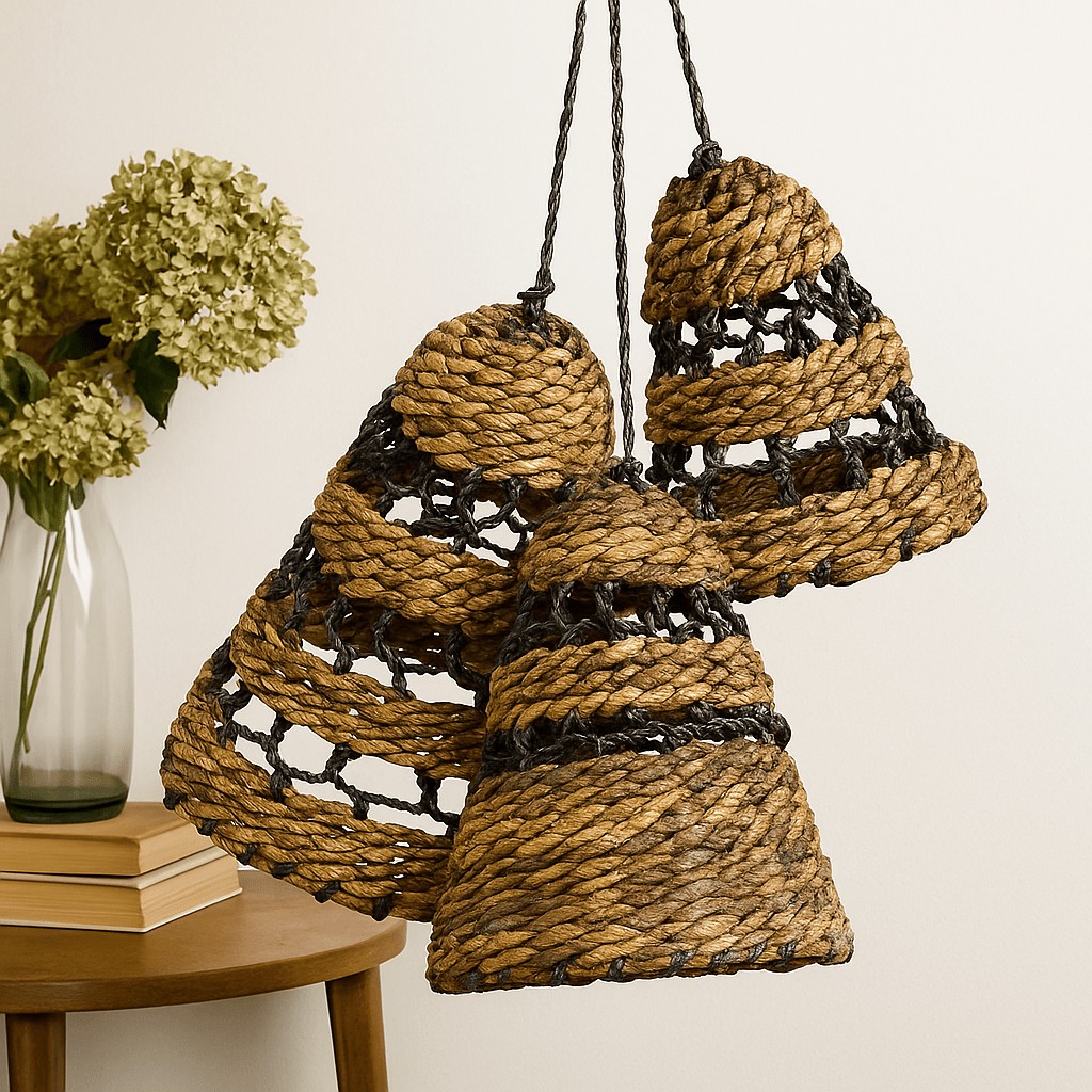 Lamp Shades Banana Leaf Raffia Set of