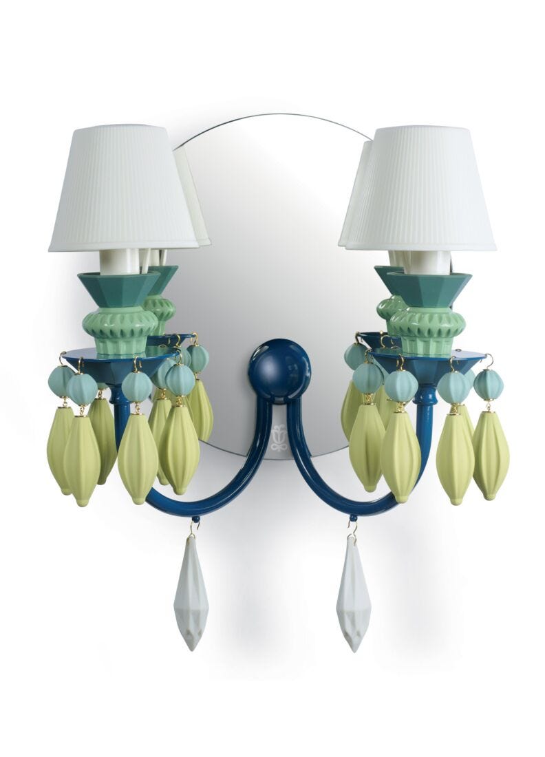 Lladro Belle De Nuit Lights Wall Light Sconce Green