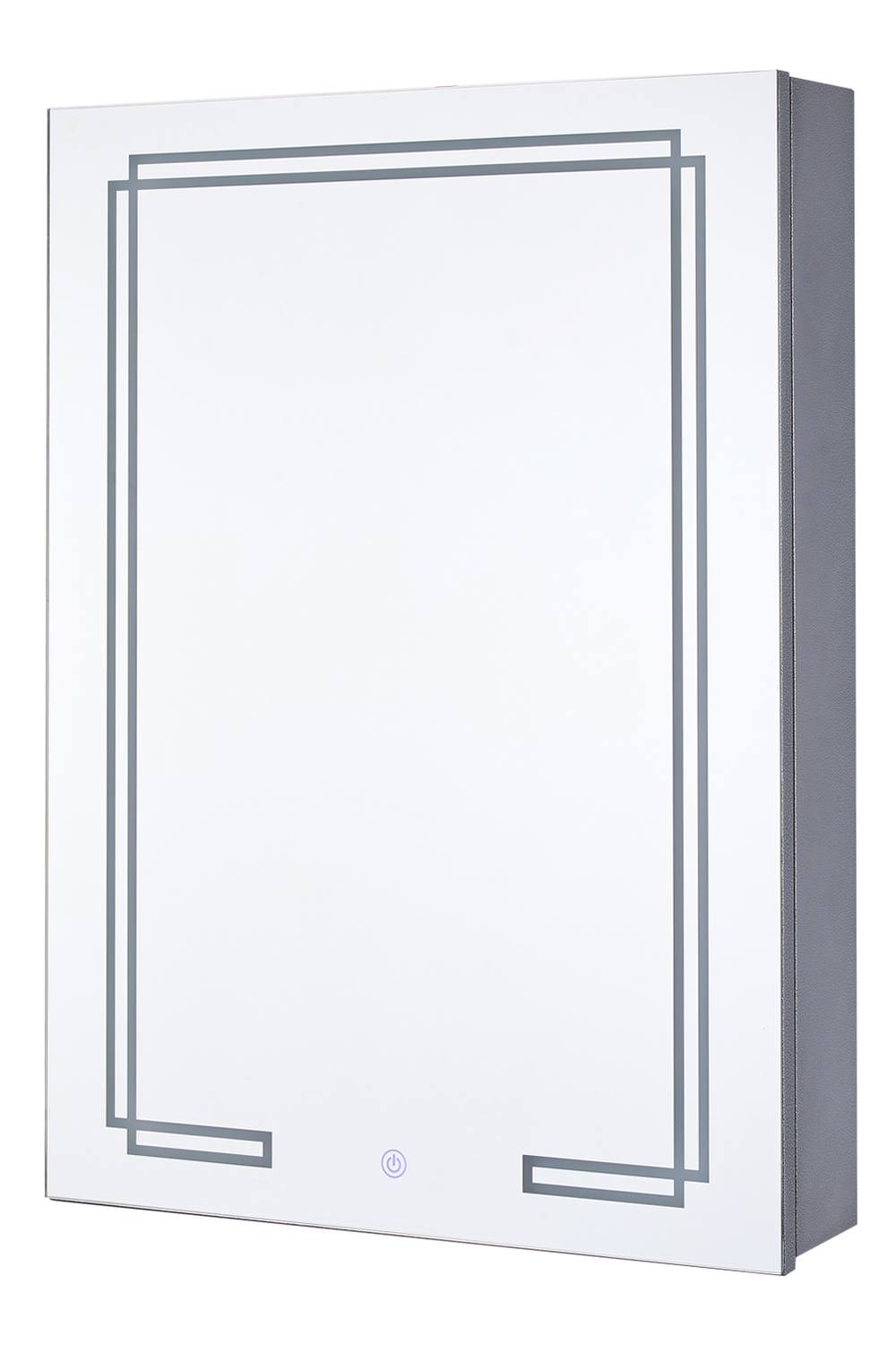 Living And Home Wall-Mounted Bathroom Mirror Cabinet With Led Lights In Grey