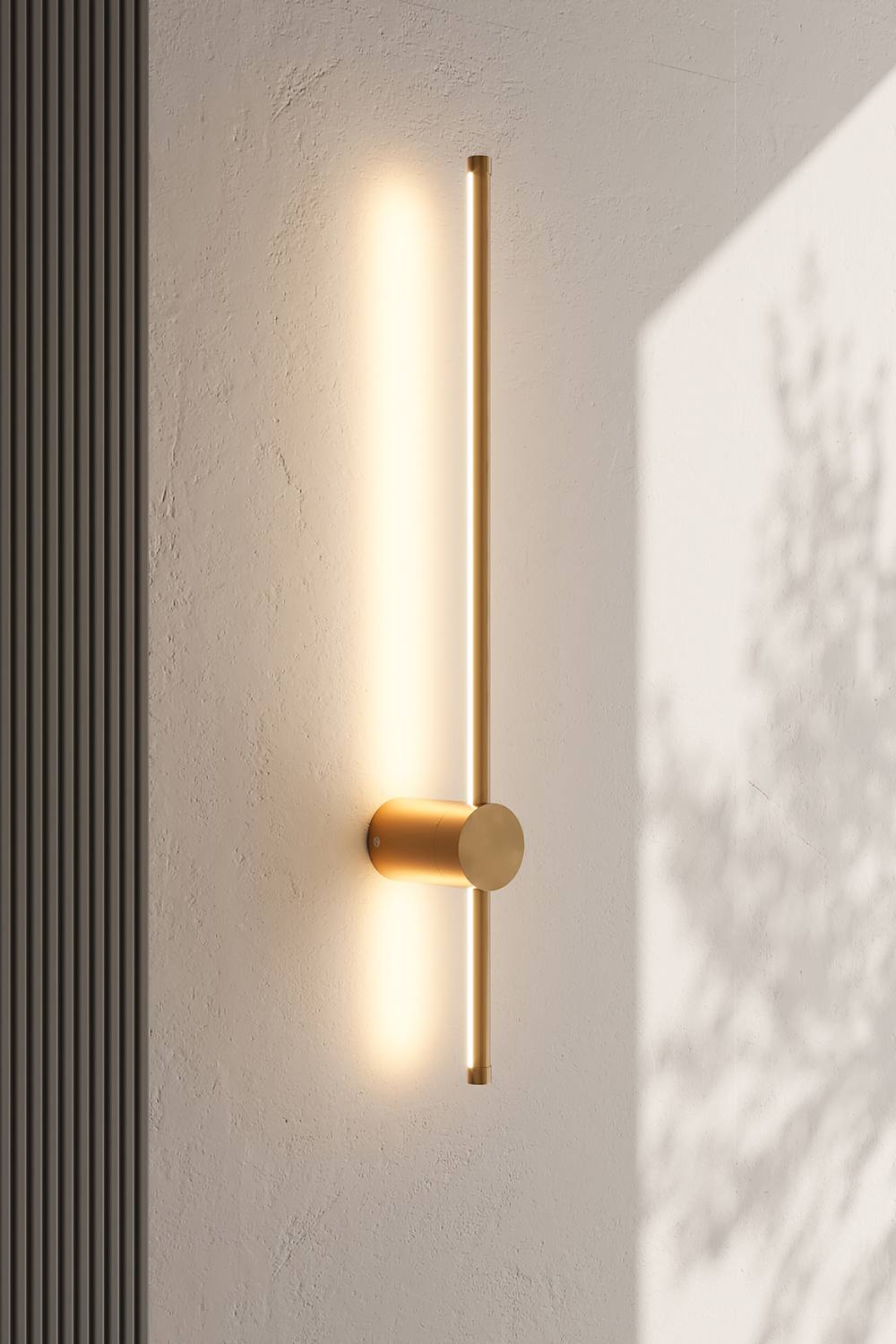 Living And Home Degree Rotatable Led Straight Wall Light Warm Light Cm In Gold