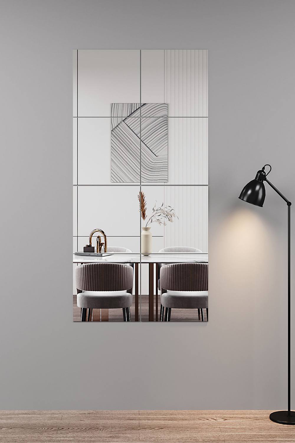 Living And Home Pcs Acrylic Adhesive Wall Mirror Tiles In Clear