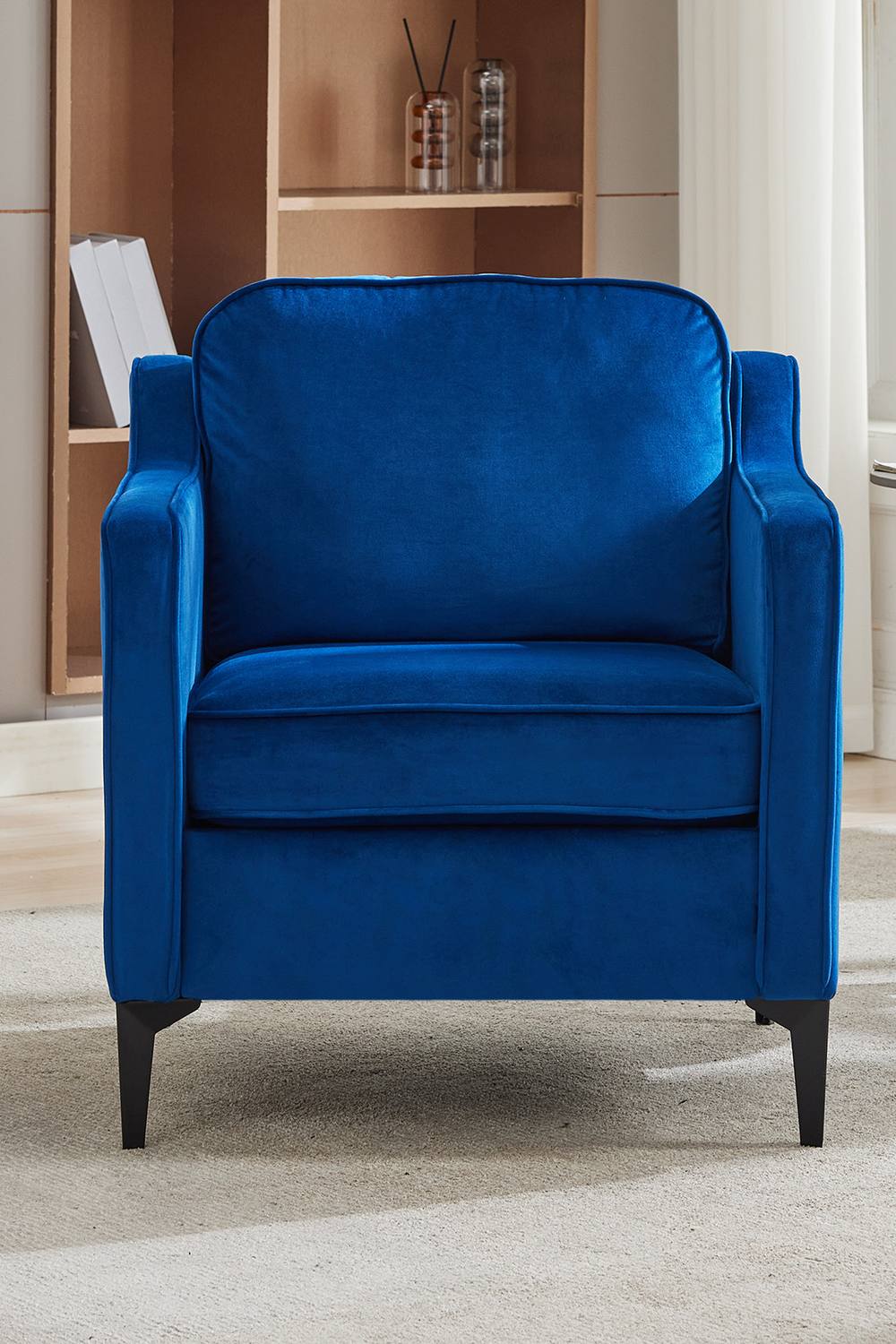 Living And Home Fleece Single Sofa Armchair In Blue