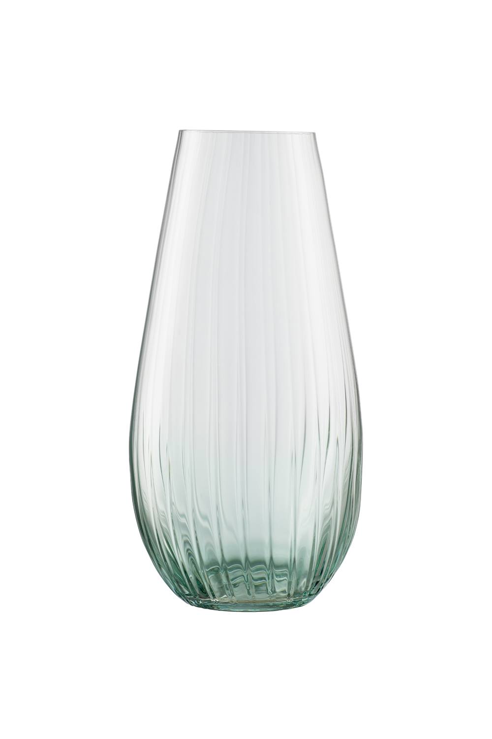 Galway Crystal 'erne' " Vase - Colour Collection In Light Green