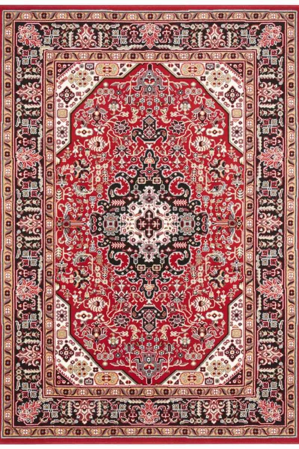 The Rugs Design Oriental Skazar Isfahan Rug - Vintage Bordered Low Pile Carpet