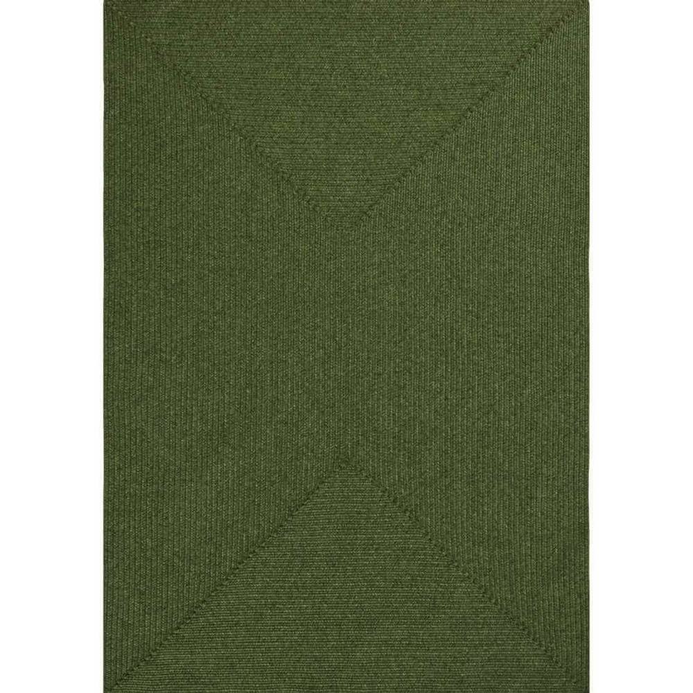The Rugs Indoor Outdoor Trenzado Rug Polypropylene Bordered Plain Design In Green
