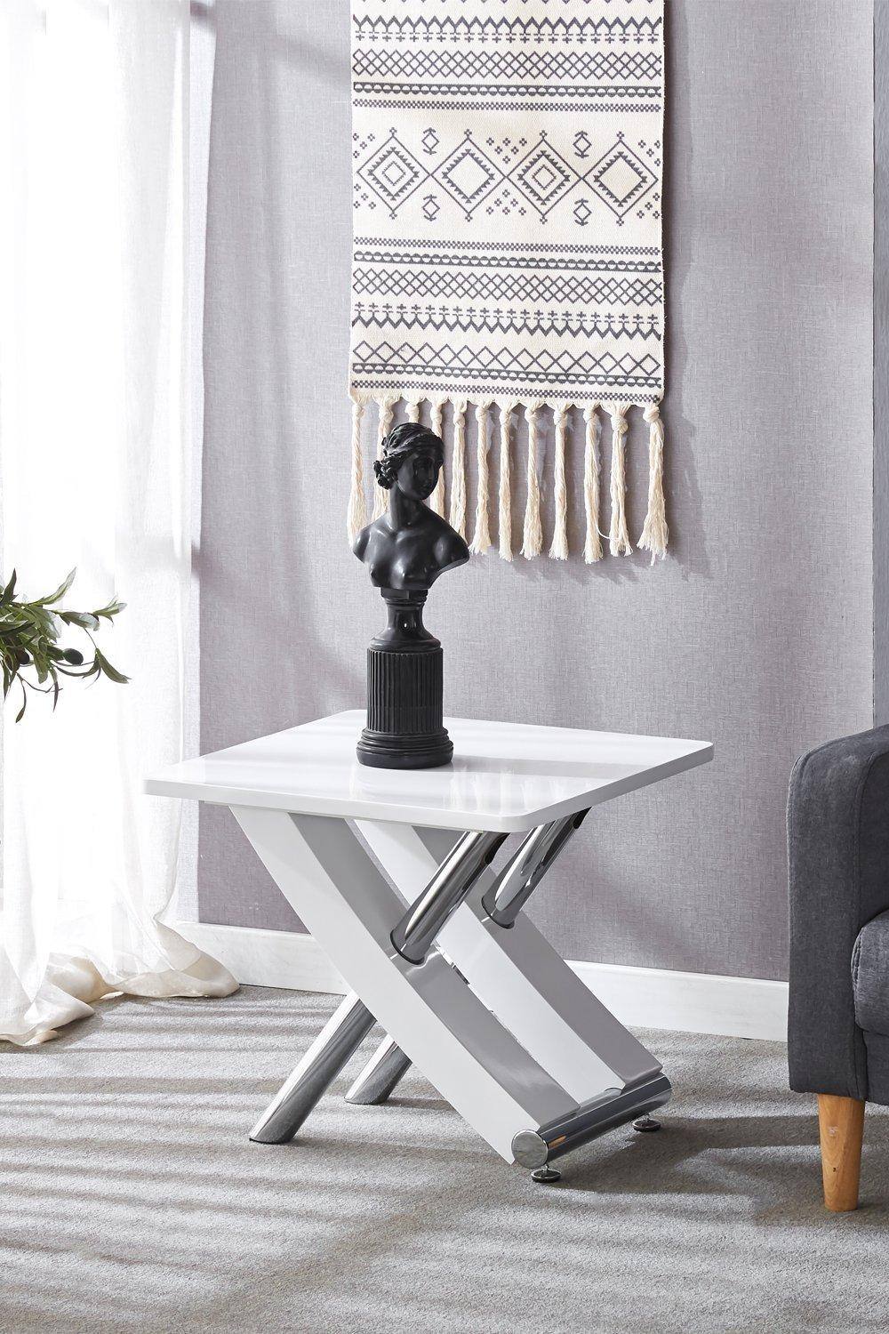 Modernique Mdf Gloss Finish Side End Table In White