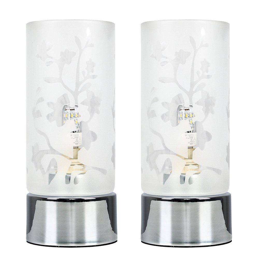Valuelights Florette Pair Of Silver Table Lamp
