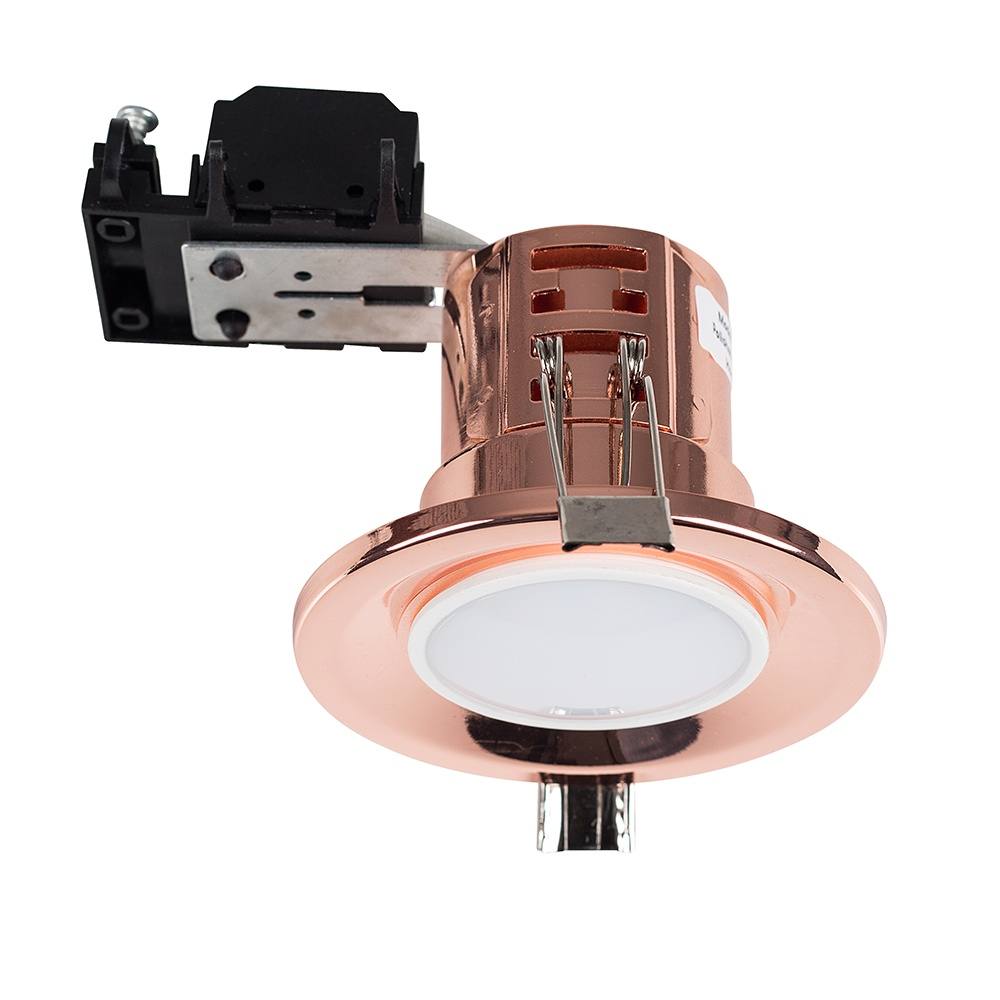 Valuelights Downlight Fire Rated Ceiling Light Fitting Pack With Warm White Bulbs In Copper
