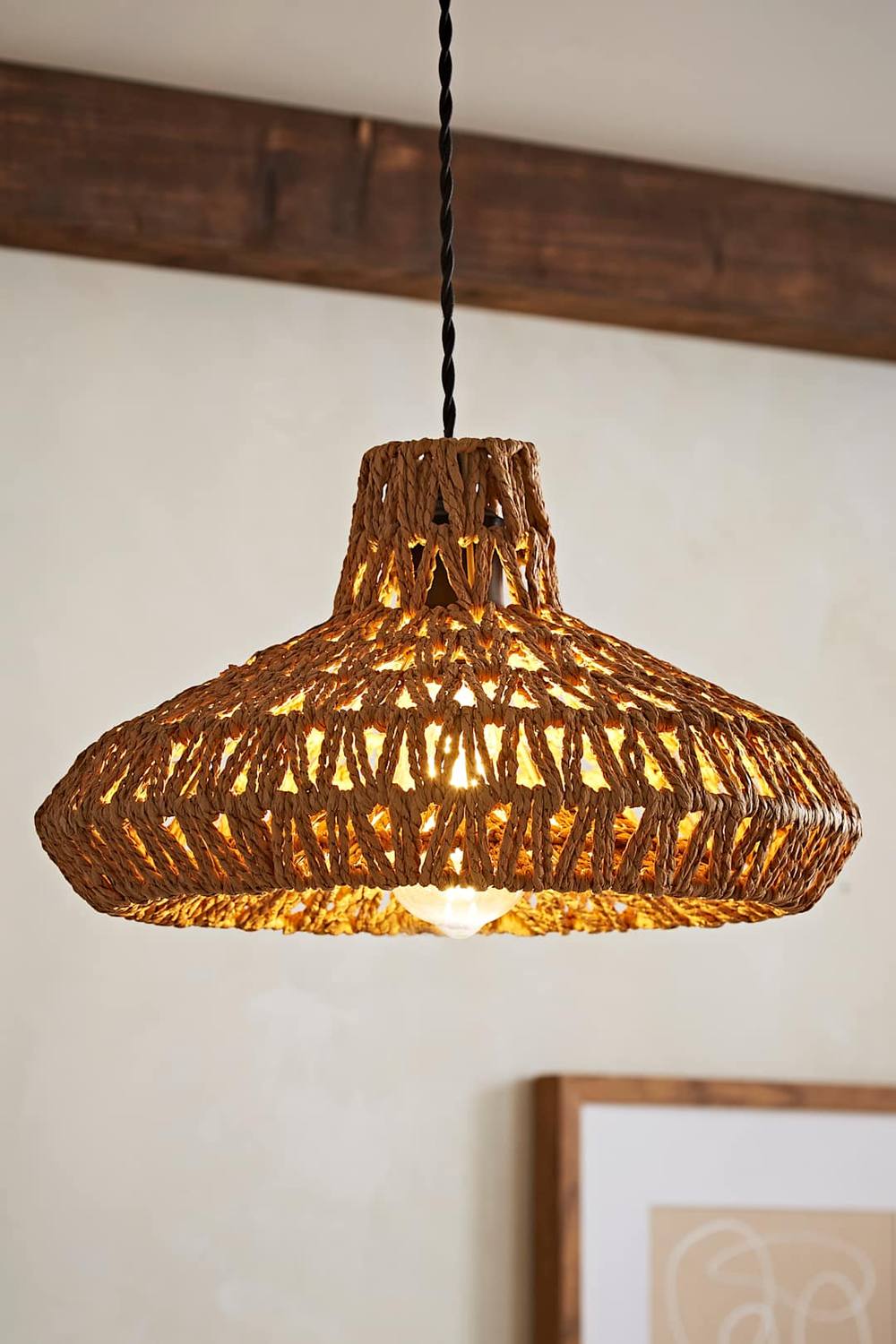 Valuelights Hamilton Natural Rope Ceiling Pendant Light Lamp Shade In Brown
