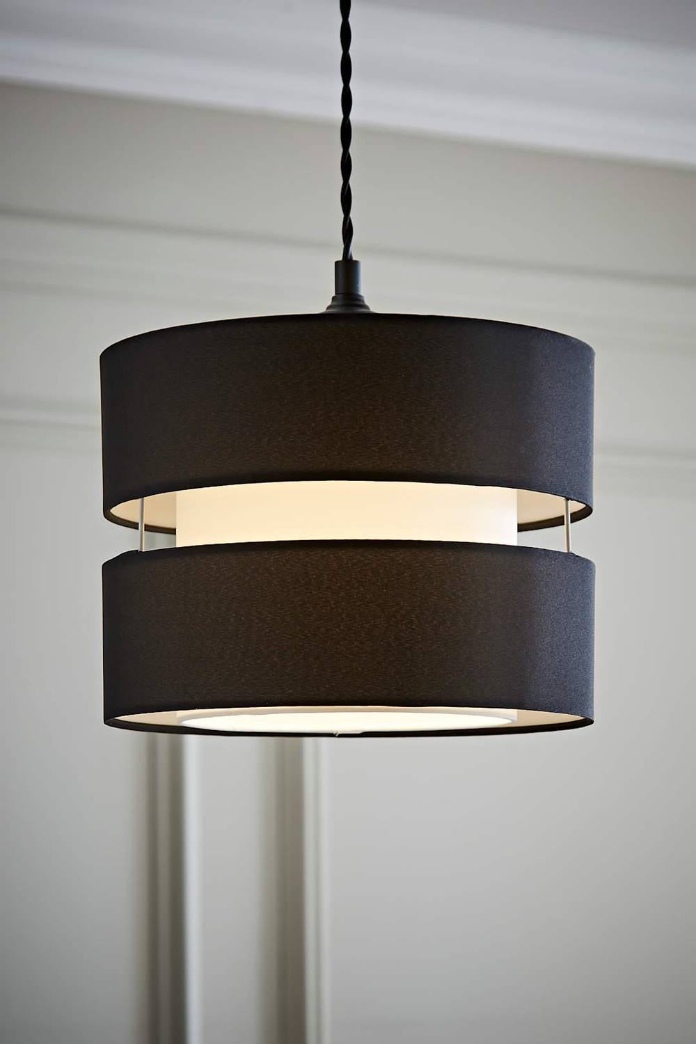 Valuelights Sophia Small Cm Drum Easy Fit Ceiling Pendant Light Lamp Shade In Black
