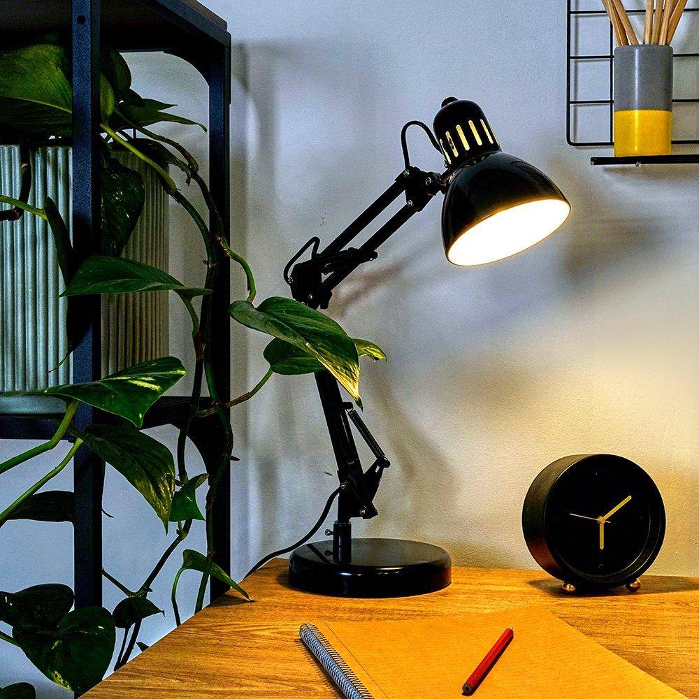 Valuelights Monda Adjustable Black Table Lamp