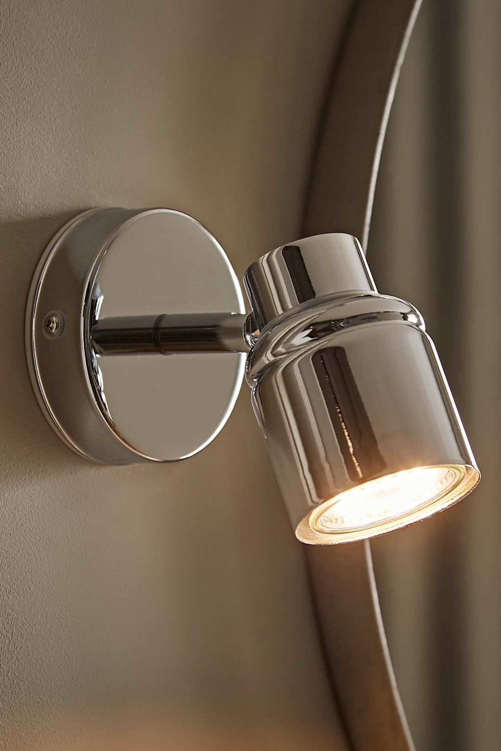 Valuelights Benton Single Adjustable Spotlight Ip Rated Bathroom Wall Light In Silver