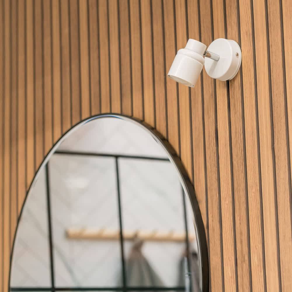Valuelights Benton Single Adjustable Spotlight Ip Rated Bathroom Wall Light In White