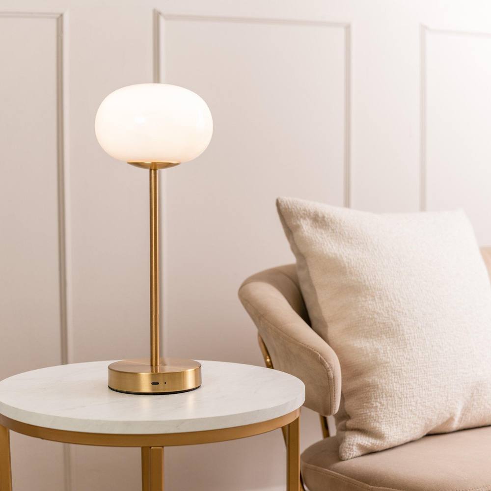 Valuelights Emmy Rechargeable Led Portable Touch Table Lamp In Gold