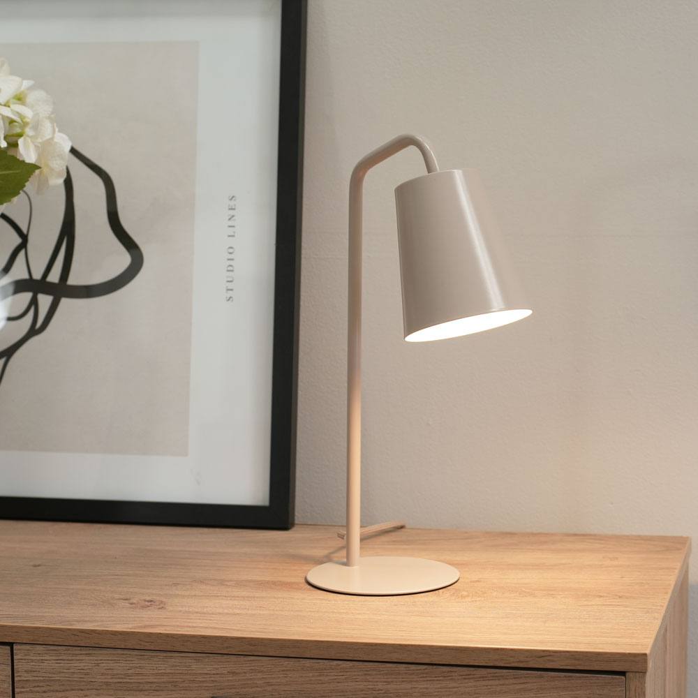 Valuelights Bibi Arched Stem Metal Classic Table Lamp In Nude