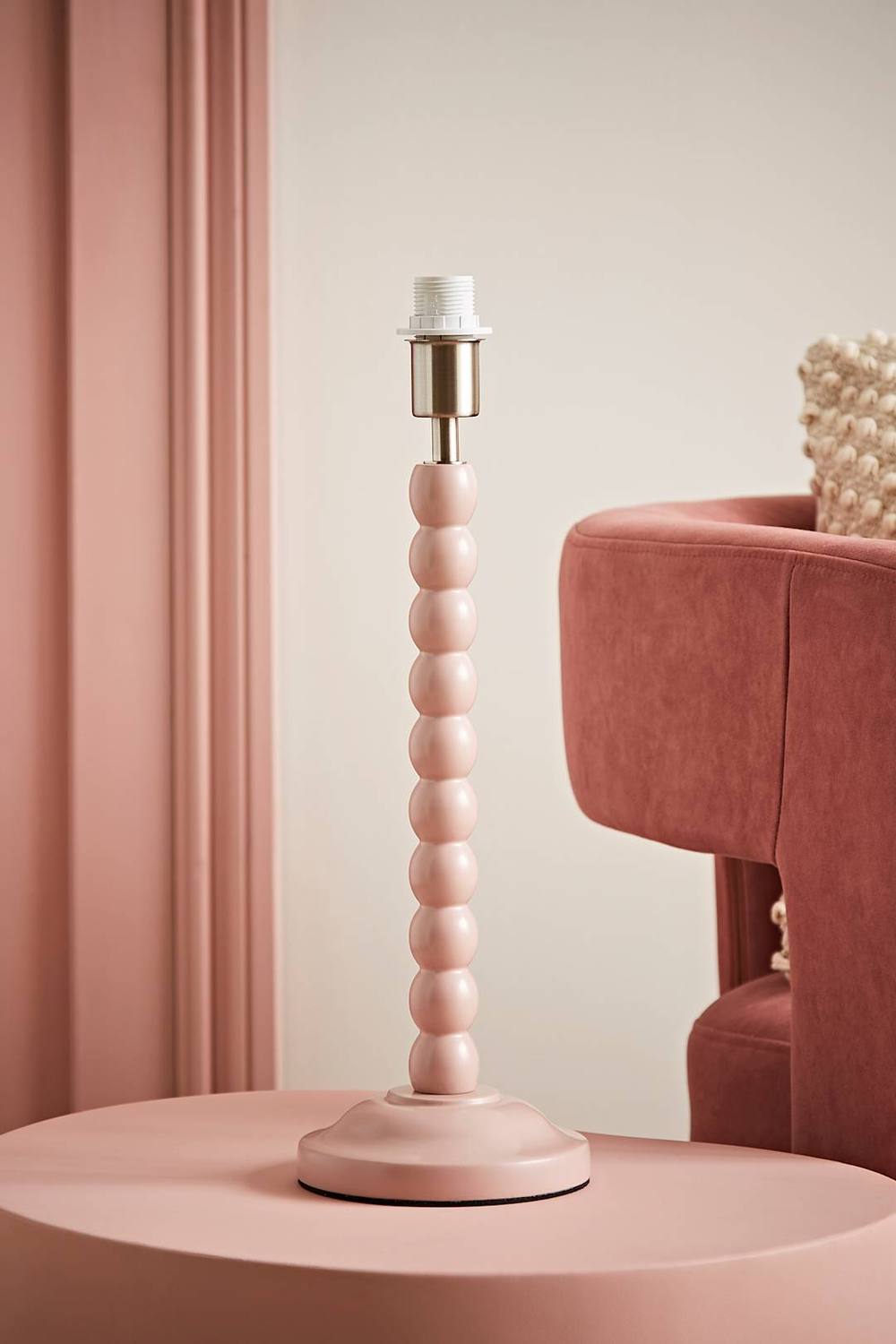 Valuelights Bobbins Painted Rose Pink Table Lamp Base Light In Pale Pink