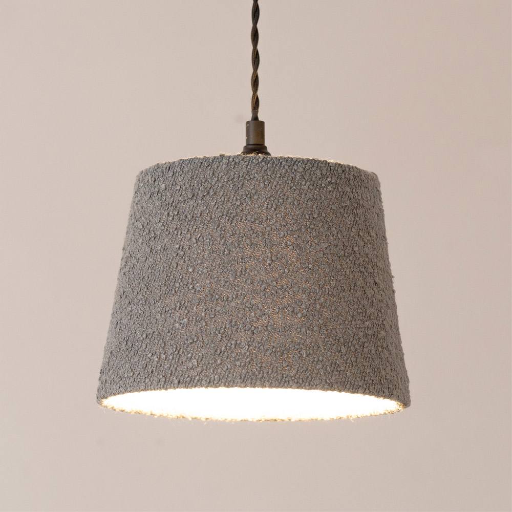 Valuelights Rory Boucle Fabric Tapered Easy Fit Ceiling Table Floor Lamp Shade In Grey