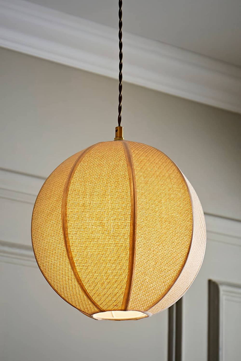 Valuelights Belle Woven Fabric Ball Easy Fit Ceiling Pendant Lamp Shade In Natural