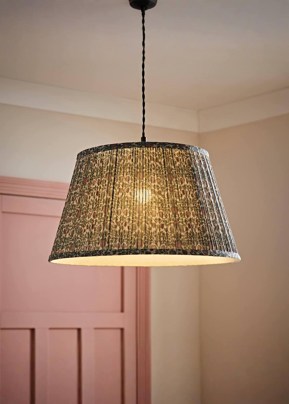 Valuelights Abel Pleated Tapered Floral Easy Fit Ceiling Pendant Light Lamp Shade In Green