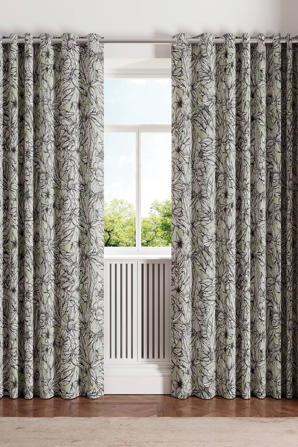 Ted Baker 'vietnm' Cotton Lined Curtains In Green