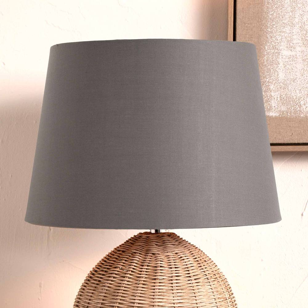Ruma Grey Tapered Poly Cotton Lamp Shade For Table Lamps And Floor Lamps